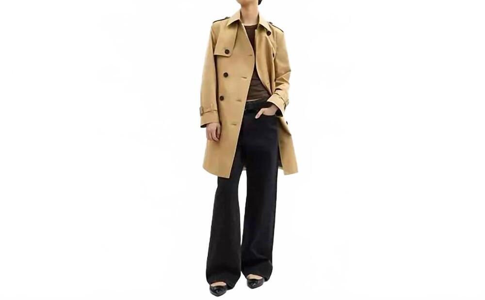NEW COACH mid trench coat in khaki